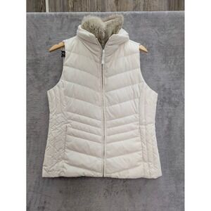 Talbots Puffer Vest Womens Medium Detachable Faux Fur Trim